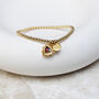 Personalised Gold And Red Sacred Heart Ball Bracelet, thumbnail 1 of 4
