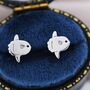 Ocean Sunfish Fish Stud Earrings In Sterling Silver, thumbnail 3 of 12