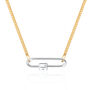 Mixed Metal Long Link Carabiner Curb Chain Necklace, thumbnail 4 of 7