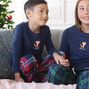 Personalised Nordic Fox Christmas Family Pyjamas, 3 of 10