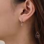 Sterling Silver Tiny Four Point Star Huggie Hoop Earrings, thumbnail 5 of 11