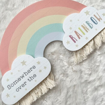 Rainbow Wall Plaque | Nursery Wall Decor | New Baby Gift, 5 of 8