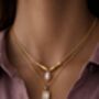 Adjustable 18k Gold Fish And Pearl Charm Necklace With Removable Charms,June Birthstone Jewellery, thumbnail 4 of 6