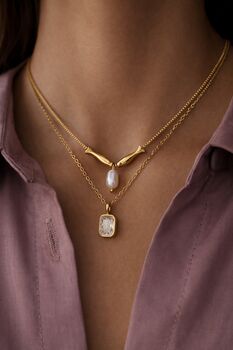Adjustable 18k Gold Fish And Pearl Charm Necklace With Removable Charms,June Birthstone Jewellery, 4 of 6