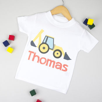 Personalised Digger Kids T Shirt / Top, 4 of 5