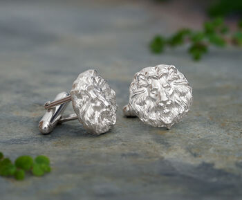 Lion Cufflinks In Sterling Silver, 2 of 2
