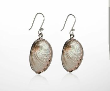Drop Earrings Made From A Textured Shell, 3 of 4