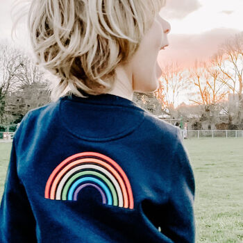 'Dreamer' Rainbow Embroidered Children's Sweatshirt, 5 of 12