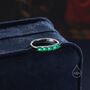 Sterling Silver Natural Green Onyx Half Infinity Ring, thumbnail 3 of 12