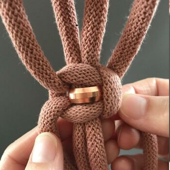 Chunky Cotton And Copper Macramé Plant Hanger Kit, 7 of 8