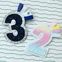 Navy And Silver Glitter Number Badge, thumbnail 2 of 3