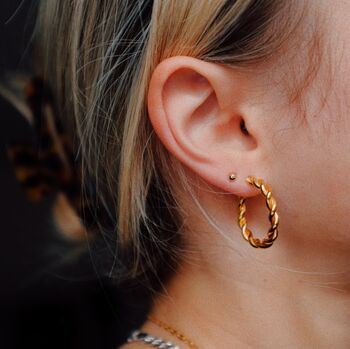 Chunky Gold Vermeil Twisted Hoops, 4 of 5