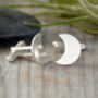 Handmade Sterling Silver Moon Cufflinks, thumbnail 4 of 4