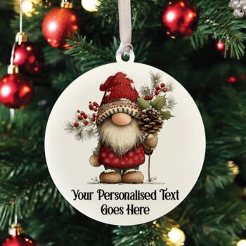 Personalised Christmas Gonk Gnome Hanging Bauble Decoration, 8 of 11