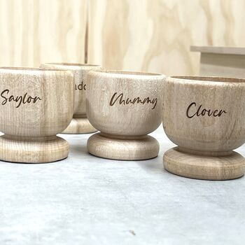Personalised Wooden Egg Cups, 3 of 3