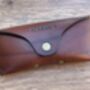 Personalised Spanish Brown Leather Glasses Case, thumbnail 3 of 12