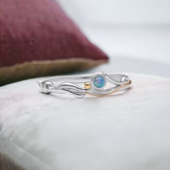 Blue Fire Opal Ring In Sterling Silver, 2 of 9