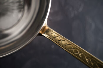 Handmade Copper Wok With Brass Handle – 420 Mm Diameter, 5 of 6