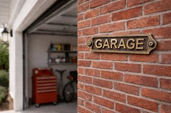 Custom Solid Brass Garage Plaque With Antique Finish, 4 of 6