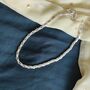 925 Silver Heavy Link Chain Floral Indian Payal Anklet, thumbnail 4 of 6