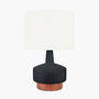 Black And Wood Effect Textured Ceramic Table Lamp, thumbnail 3 of 10