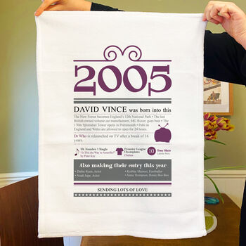 Personalised 21st Birthday Gift Microfibre Tea Towel, 3 of 9