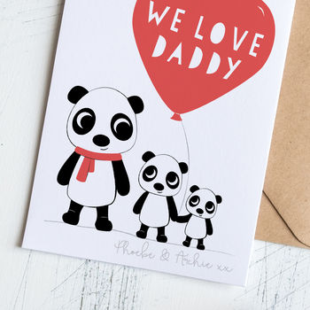 Personalised Daddy Valentine's Day Card With Pandas, 4 of 4