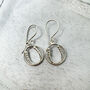 Sterling Silver Hook Horseshoe Dangle Design Earrings With Circle Frame, thumbnail 1 of 5