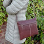 Large Tan Leather Shoulder Bag, Cross Body Bag, thumbnail 2 of 2