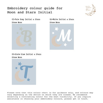 Personalised Blue Baby Blanket – Moon And Stars Initial Embroidery, 6 of 12