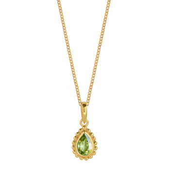 August Birthstone Peridot Gold Plated Necklace, 2 of 12