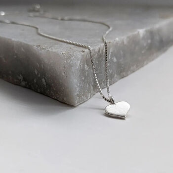 Sterling Silver Dainty Heart Necklace, 2 of 8