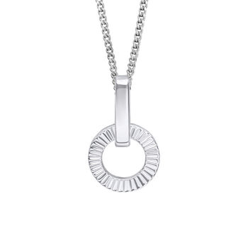 Radiant Circle Silver Drop Pendant, 2 of 5