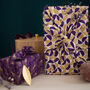 Reusable Fabric Gift Wrap Furoshiki Gold And Plum, thumbnail 1 of 6