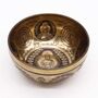 Tibetan Healing Engraved Bowl 21cm Five Buddhas, thumbnail 2 of 3