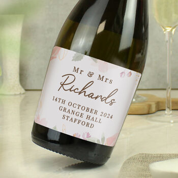 Personalised Italian Prosecco Wedding Gift Floral Watercolour, 2 of 3