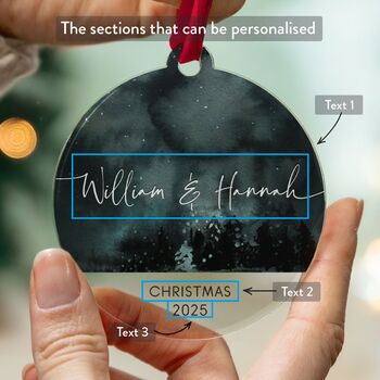 Personalised Couple Christmas Ornament 2025 Acrylic, 3 of 8