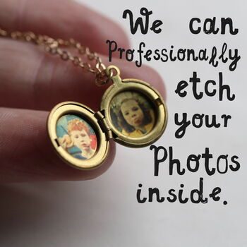 Tiny Small Round Locket Personalised Photo Necklace, 4 of 12