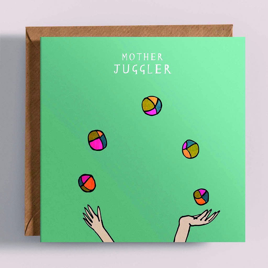 Mother Juggler Greetings Card