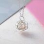 Silver Caged White Pearl Necklace, thumbnail 1 of 7