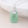 Personalised Sterling Silver Jade Rectangle Pendant Necklace, thumbnail 1 of 8