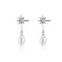 Angel Star And Pearl Drop Stud Earrings, thumbnail 4 of 6