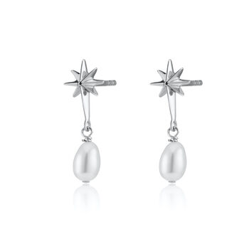 Angel Star And Pearl Drop Stud Earrings, 4 of 6