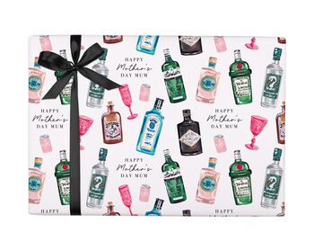 Mother's Day Wrapping Paper With Gin Design, Three Sheet Pack, 3 of 3