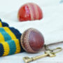 Vintage Replica Cricket Ball Keyring, thumbnail 1 of 5
