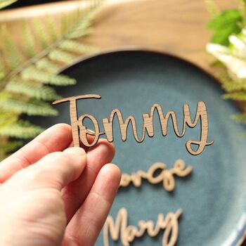 Personalised Wedding Name Place Settings For Guests, 4 of 10