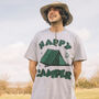 Happy Camper Men's Slogan T Shirt, thumbnail 1 of 5