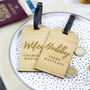 Personalised Hubby And Wifey Wooden Luggage Tag Wedding, thumbnail 3 of 3