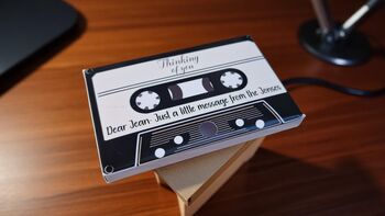Personalised Cassette Voice Message Card – Neon Happy Birthday, 8 of 12