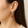Sterling Silver Baltic Amber Heart Drop Earrings, thumbnail 1 of 4